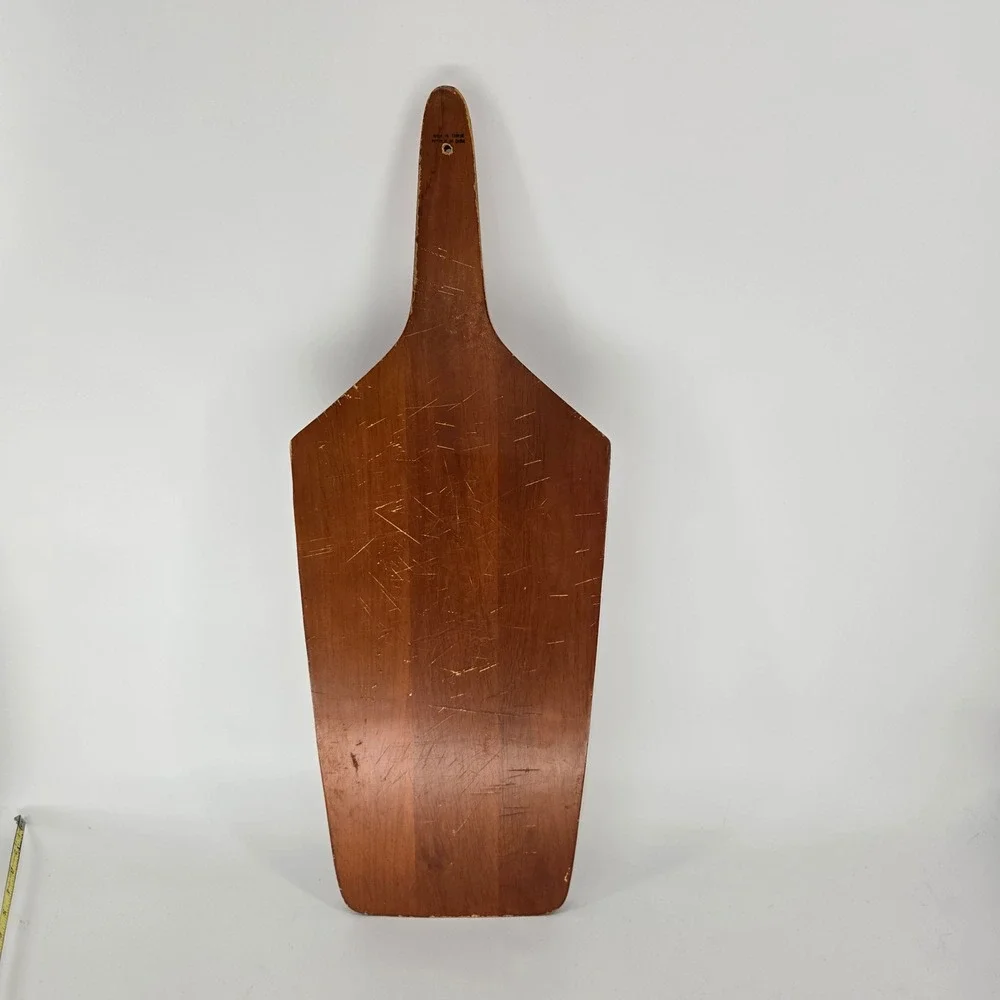 Vintage Wood Charcuterie Board, Large Curved‎ Cheese Platter Serving Paddle